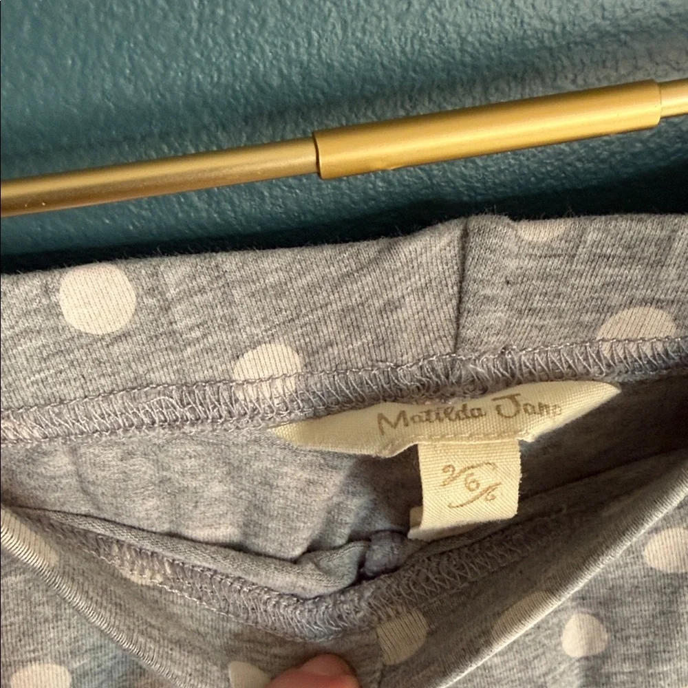 Matilda Jane Light Gray Polka Dot Ruffle Leggings